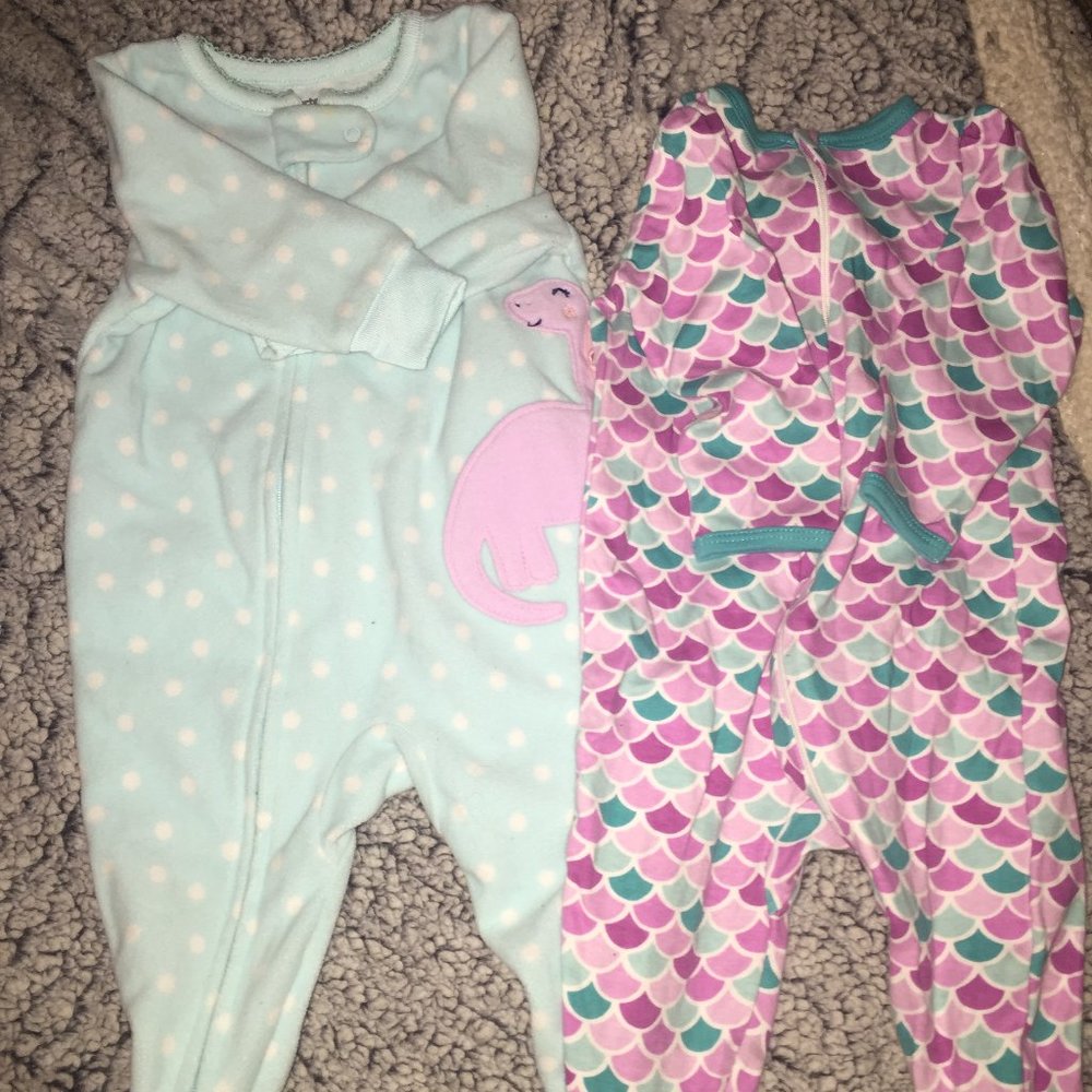 Babygirl night jammies/footed jammies